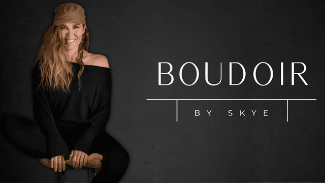"Logo of Boudoir By Skye, representing luxury photography services focused on empowering women and celebrating their beauty."