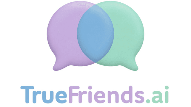 TrueFriends.ai logo featuring friendly chat bubble design symbolizing emotional support, privacy, and healthy boundaries."