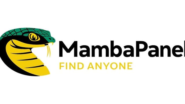 The image features the MambaPanel logo, showcasing a snake icon with yellow and green colors, and the tagline "Find Anyone."