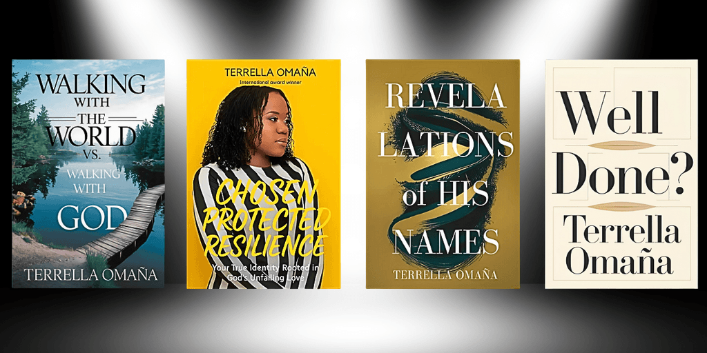 Book covers by Terrella Omaña, author, wellness advocate, and spiritual guide, focusing on faith, resilience, and personal transformation.