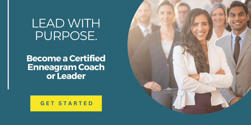 Smiling professional woman stands confidently with a group, promoting Enneagram coach certification.