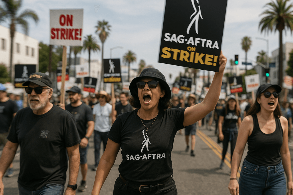 SAG-AFTRA Launches Strike Over Contract Disputes, Joining Writers in Historic Hollywood Work Stoppage