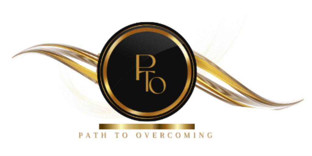 "Logo of Path to Overcoming (PTO), representing Chantale C. Nyonka's empowerment journey, supporting women in personal transformation."
