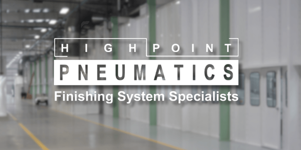 High Point Pneumatics logo, specializing in custom pneumatic and finishing systems for diverse industries, emphasizing efficiency and innovation.