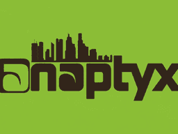 Logo featuring the word "naptvx" with a city skyline silhouette on a green background