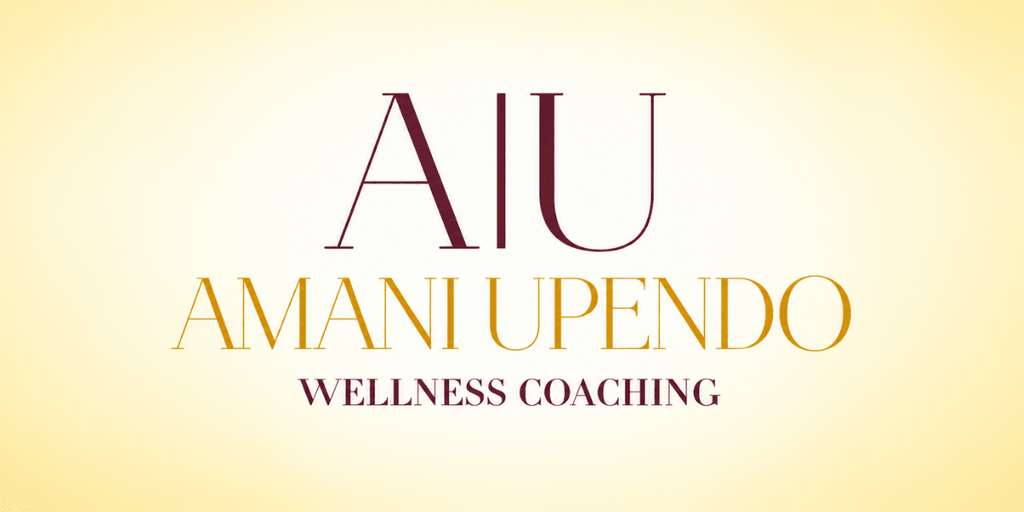 Logo for Amani Upendo Wellness Coaching with stylized text on a light background