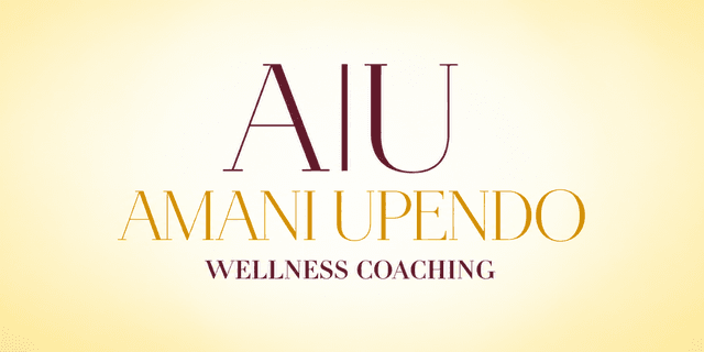 Logo for Amani Upendo Wellness Coaching with stylized text on a light background