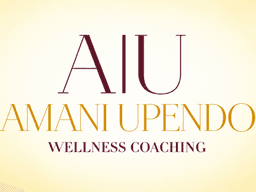 Logo for Amani Upendo Wellness Coaching with stylized text on a light background