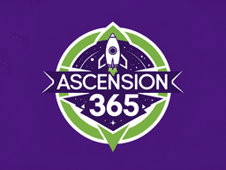 Logo featuring a rocket with "Ascension 365" on a purple background