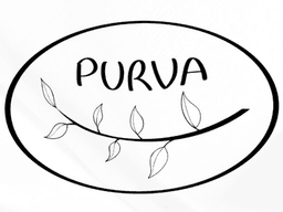 Logo featuring the word "PURVA" with a simple leaf design.