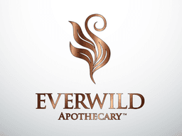 Stylized logo of Everwild Apothecary featuring elegant design and copper-like colors