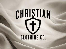 Logo of Christian Clothing Co. over a soft, draped fabric background