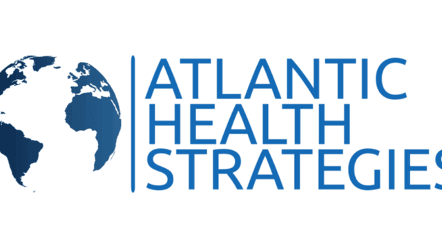 Logo of Atlantic Health Strategies featuring the globe and company name in blue