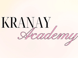 Logo for Kranay Academy with elegant black and pink typography on a light background