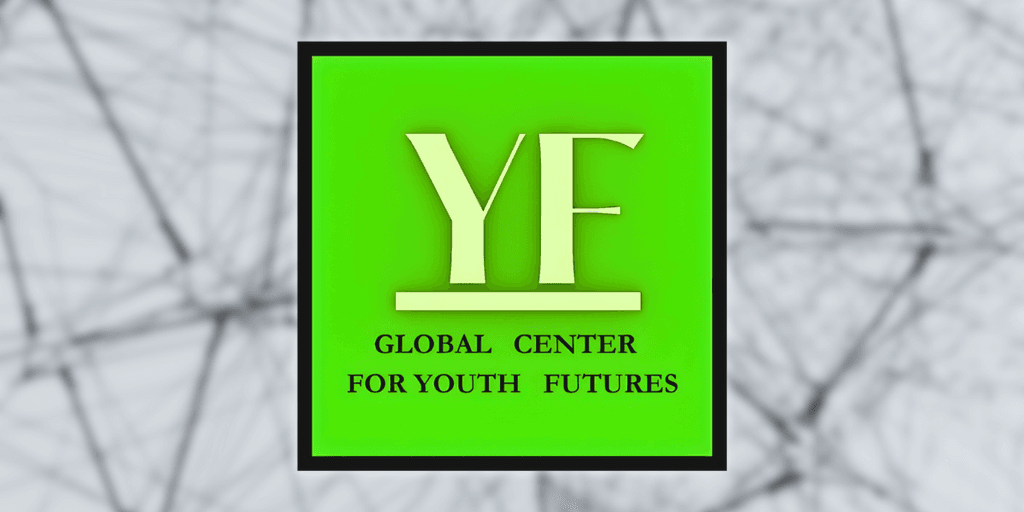 Logo of the Global Center for Youth Futures featuring the initials 'YF' in white on a green background with 'Global Center for Youth Futures' in black font below.