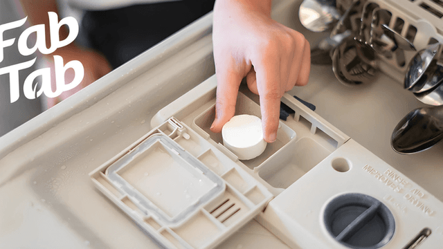 Eco-friendly, non-toxic Fab Tab dishwashing tablets for safe, effective, and sustainable cleaning without harmful residues.