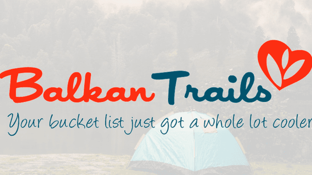 Logo of Balkan Trails offering customized tours to the Balkans, highlighting adventure and culture.