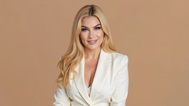 Professor Dr. Stoyana Natseva, Europe’s leading transformational literature author, smiling confidently in a white blazer, radiating empowerment.