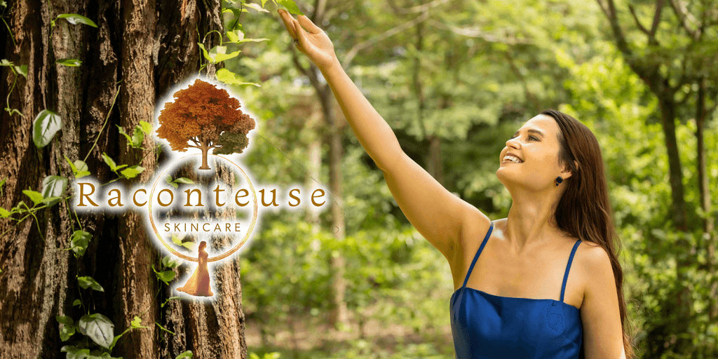 "Raconteuse Skincare: Luxury, sustainable skincare inspired by nature, offering a sensory, ethical self-care ritual."