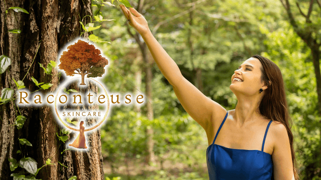 "Raconteuse Skincare: Luxury, sustainable skincare inspired by nature, offering a sensory, ethical self-care ritual."