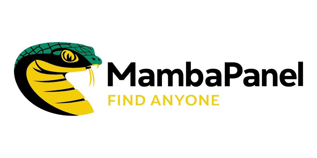 The image features the MambaPanel logo, showcasing a snake icon with yellow and green colors, and the tagline "Find Anyone."