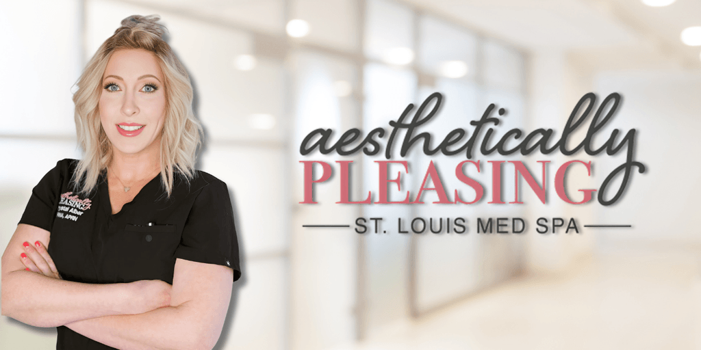 Crystal Alber, founder of Aesthetically Pleasing, standing confidently, representing her personalized approach to beauty and empowering self-care treatments.