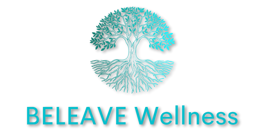 "BELEAVE Wellness logo, symbolizing a holistic approach to healing through energy-based therapies, merging ancient wisdom with modern technology."