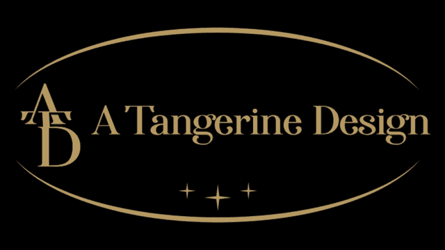 A Tangerine Design logo, representing Lejda Troci’s luxury fashion brand focused on high-fashion gowns symbolizing resilience and strength.