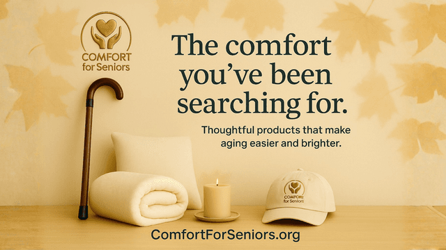 "Comfort for Seniors brand image highlighting thoughtful, stylish products designed to enhance comfort, dignity, and independence for seniors."