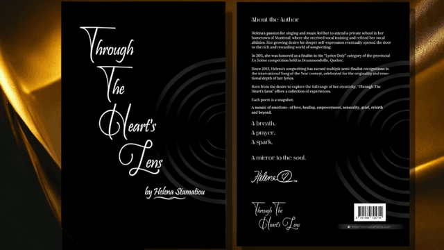 "Book cover for Through The Heart’s Lens by Helena Stamatiou, offering transformative poetry on love, healing, and empowerment."