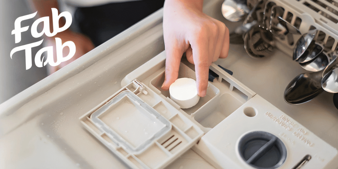 Eco-friendly, non-toxic Fab Tab dishwashing tablets for safe, effective, and sustainable cleaning without harmful residues.