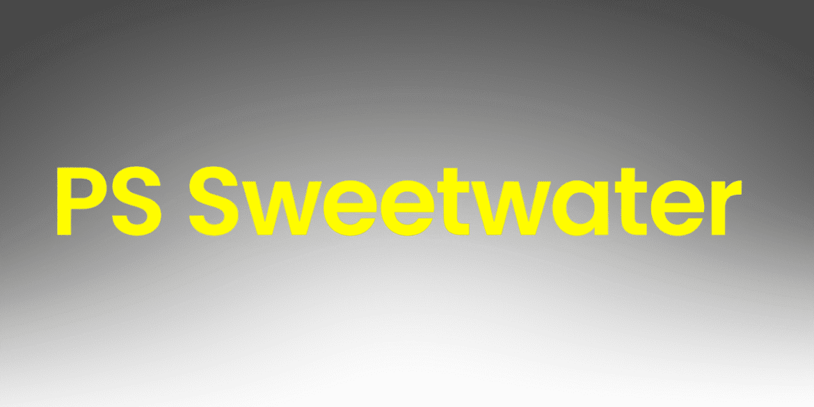 Yellow “PS Sweetwater” text on gradient background; represents author focused on nature, family, bees, and storytelling.