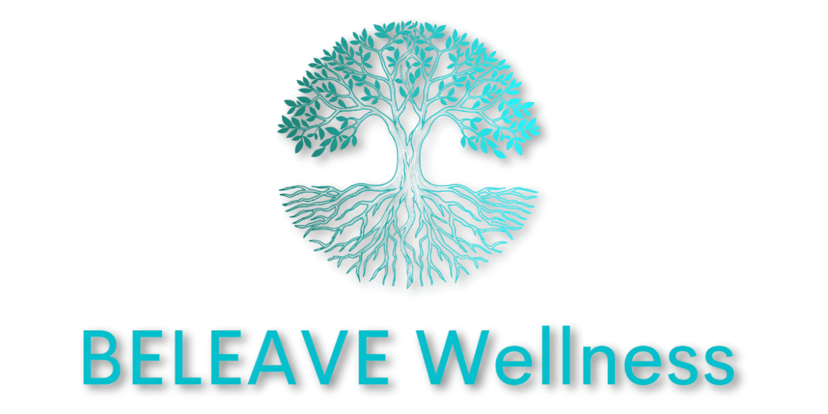 "BELEAVE Wellness logo, symbolizing a holistic approach to healing through energy-based therapies, merging ancient wisdom with modern technology."
