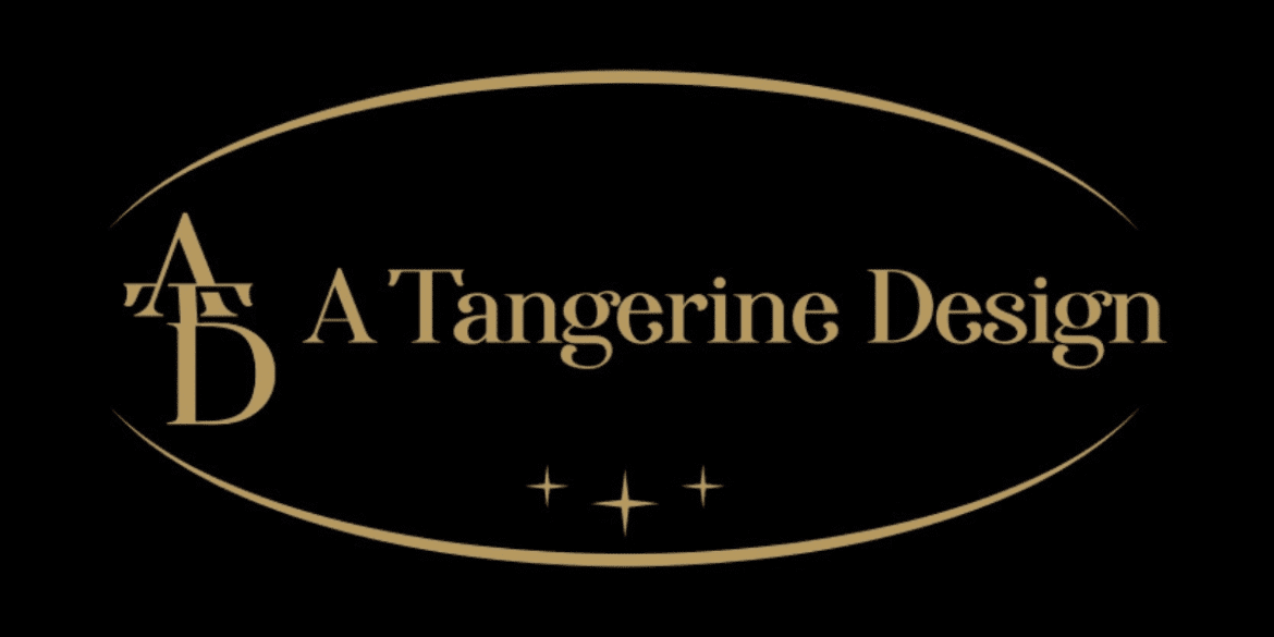 A Tangerine Design logo, representing Lejda Troci’s luxury fashion brand focused on high-fashion gowns symbolizing resilience and strength.