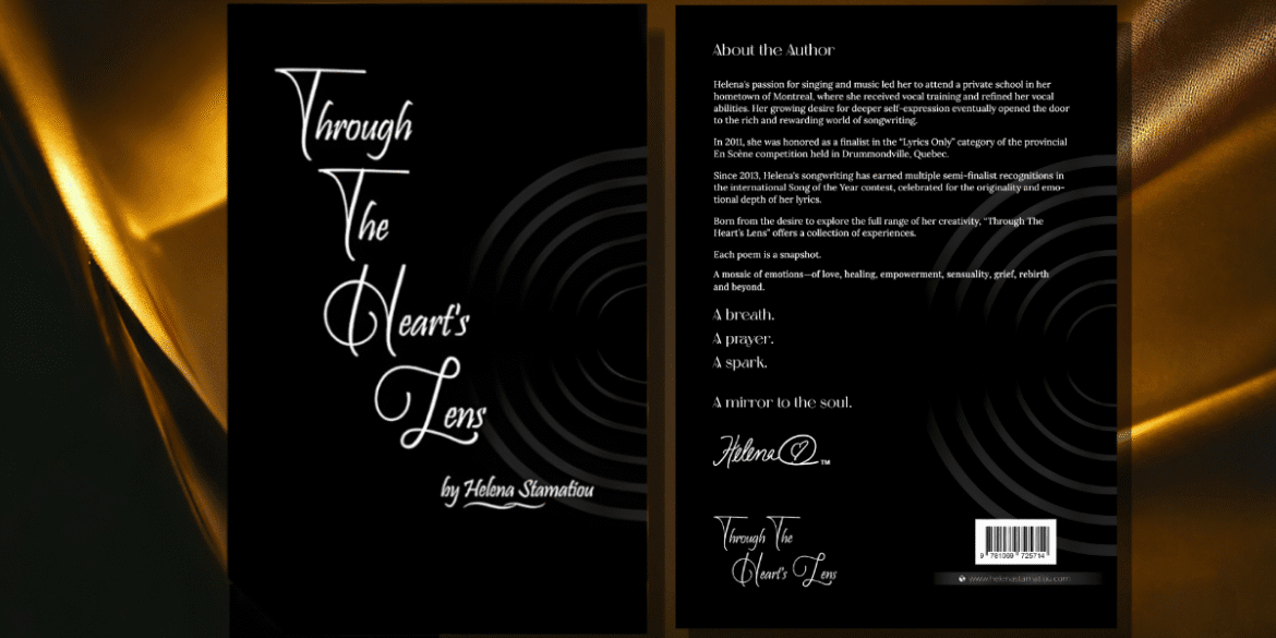 "Book cover for Through The Heart’s Lens by Helena Stamatiou, offering transformative poetry on love, healing, and empowerment."