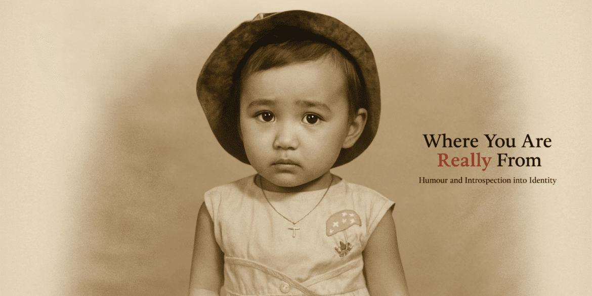A sepia-toned image of a child, symbolizing Dr. Berthier's exploration of identity, heritage, and belonging in her book.