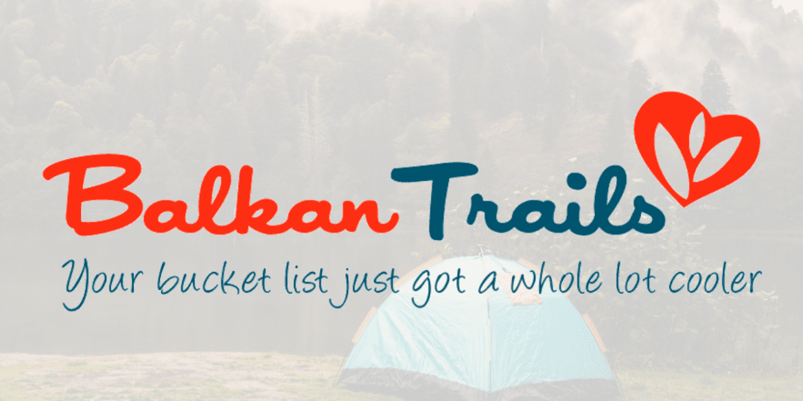 Logo of Balkan Trails offering customized tours to the Balkans, highlighting adventure and culture.