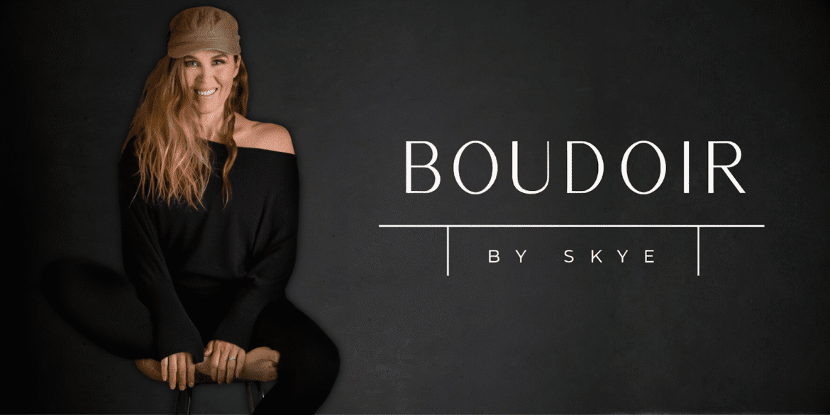 "Logo of Boudoir By Skye, representing luxury photography services focused on empowering women and celebrating their beauty."