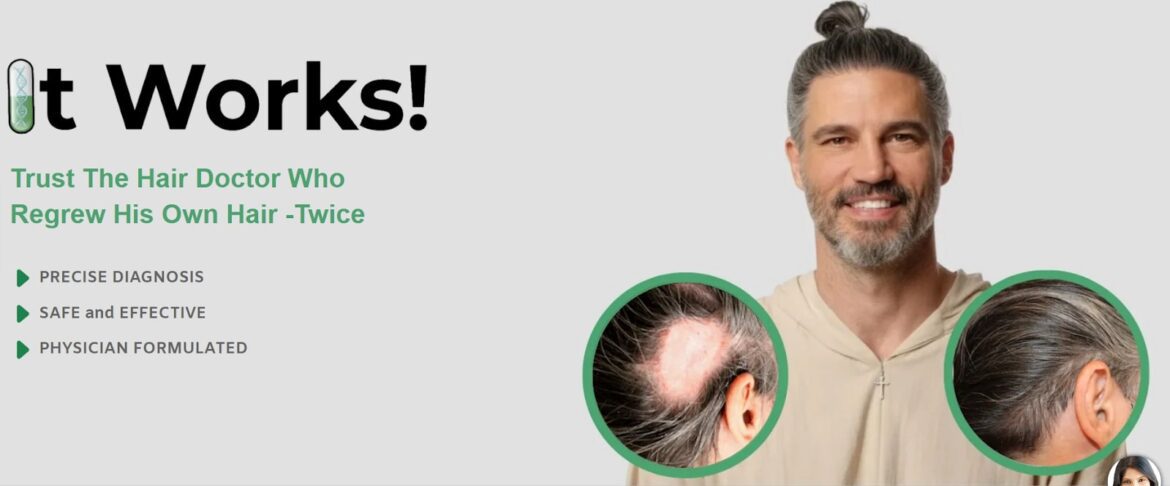 Dr. Ray Nettles, a hair loss specialist, showcasing his personalized Stop and Regrow program with before-and-after images.