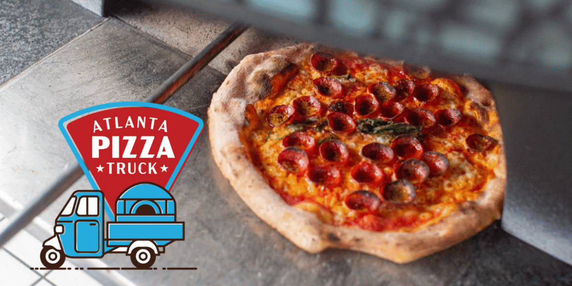 Chef Alessio Lacco serving authentic Neapolitan pizza at Atlanta Pizza Truck, delivering personalized catering experiences