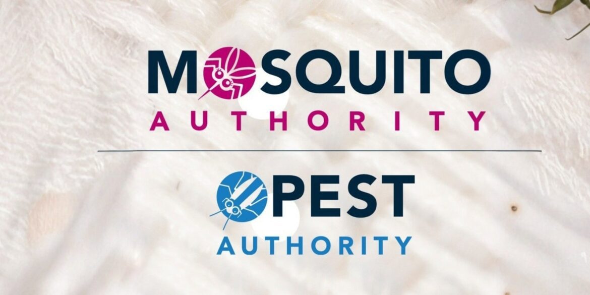 the logos of Mosquito Authority and Pest Authority, showcasing their branding for pest control services.