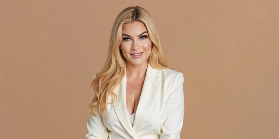 Professor Dr. Stoyana Natseva, Europe’s leading transformational literature author, smiling confidently in a white blazer, radiating empowerment.