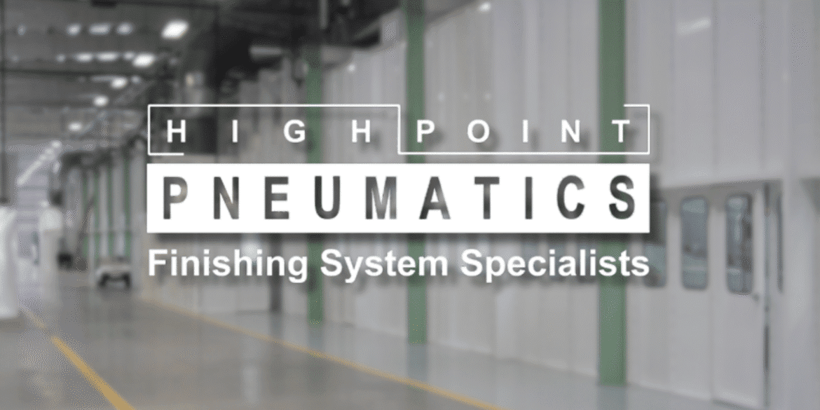 High Point Pneumatics logo, specializing in custom pneumatic and finishing systems for diverse industries, emphasizing efficiency and innovation.